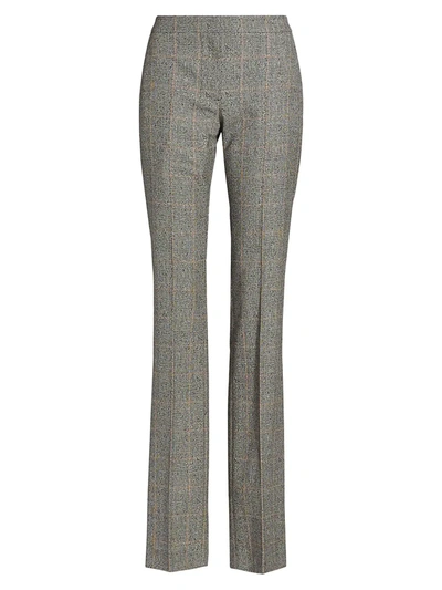 Shop Alexander Mcqueen Prince Of Wales Wool-blend Cigarette Trousers In Black Ivory