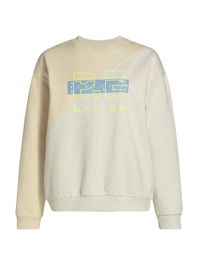 Shop P.e Nation First Position Sweatshirt In Pearled Ivory