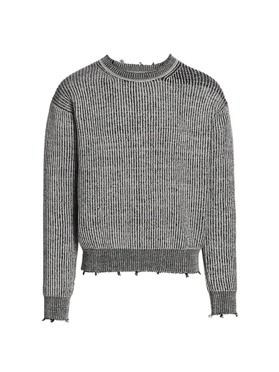 Shop John Elliott Men's Structure Wool Knit Crew Sweater In Ash