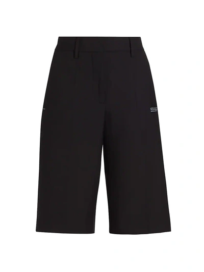 Shop Off-white Formal Wool-blend Shorts In Black