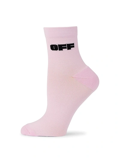 Shop Off-white Women's Bold Logo Socks In Nude Black