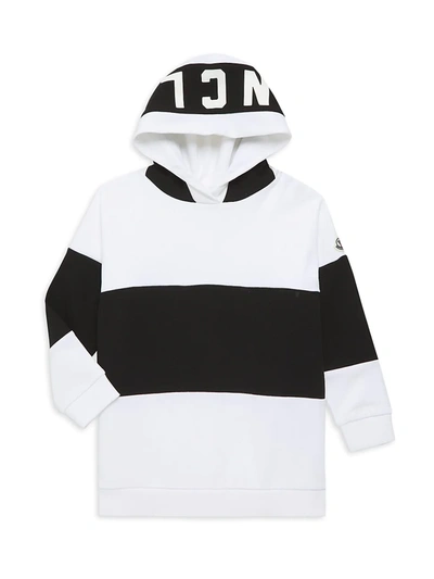 Shop Moncler Little Girl's & Girl's Contrast Hoodie In White Black