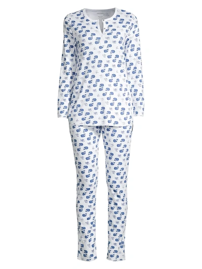 Shop Roller Rabbit Women's Moby 2-piece Long Pajama Set In Blue