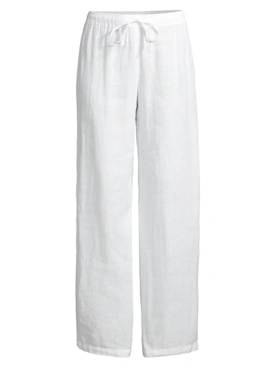 Shop 120% Lino Women's Drawstring Linen Pants In White