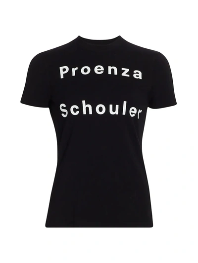 Shop Proenza Schouler White Label Stretch Jersey Logo T-shirt In Black