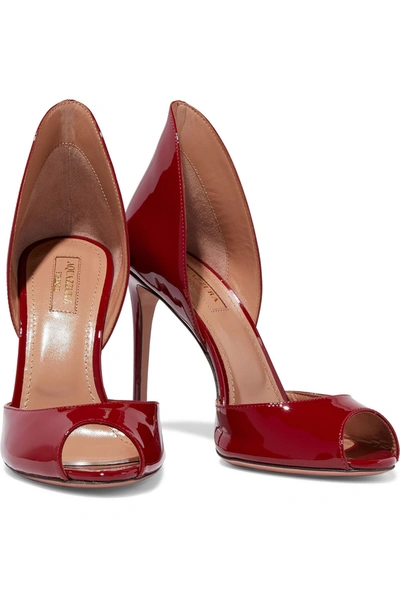 Shop Aquazzura Concorde 105 Patent-leather Pumps In Claret