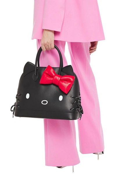 Shop Balenciaga + Hello Kitty Xxs Embellished Printed Leather Tote In Black