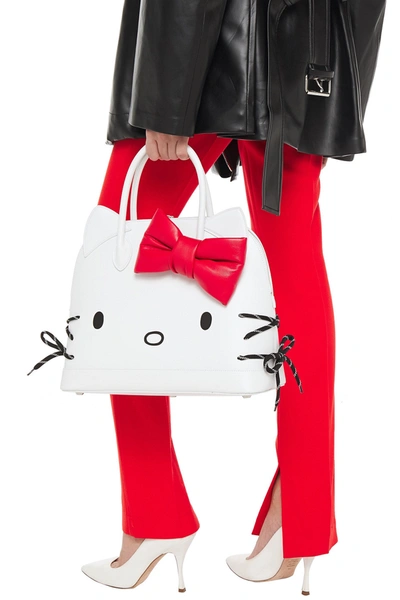 Shop Balenciaga + Hello Kitty Xxs Embellished Printed Leather Tote In White