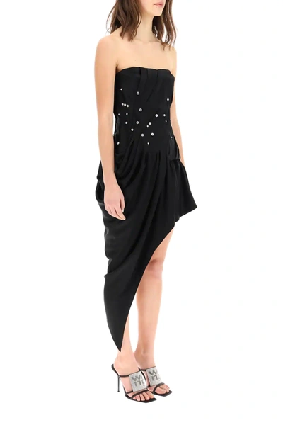 Shop Alexander Wang Bustier Dress With Crystals In Black