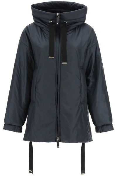 Shop Max Mara The Cube Greenfe Hooded Jacket In Blue