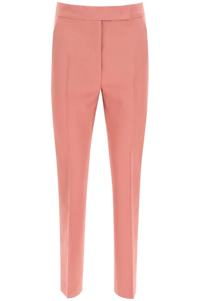 Shop Max Mara Tempo Trousers In Mohair Wool In Pink