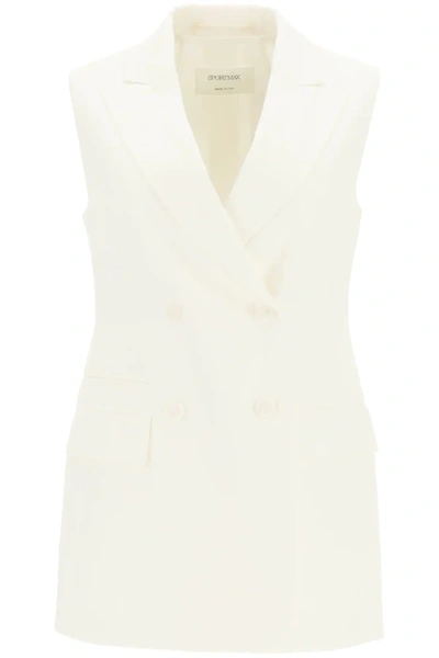 Shop Sportmax Double-breasted Waistcoat In White