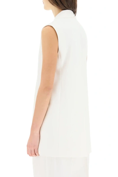 Shop Sportmax Double-breasted Waistcoat In White