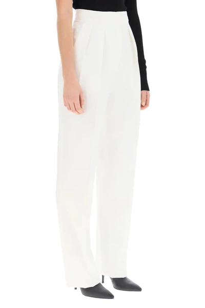 Shop Sportmax Tailored Trousers With Pleats In White