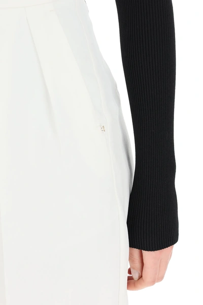 Shop Sportmax Tailored Trousers With Pleats In White