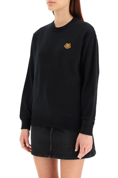 Shop Kenzo Sweatshirt With Tiger Patch In Black