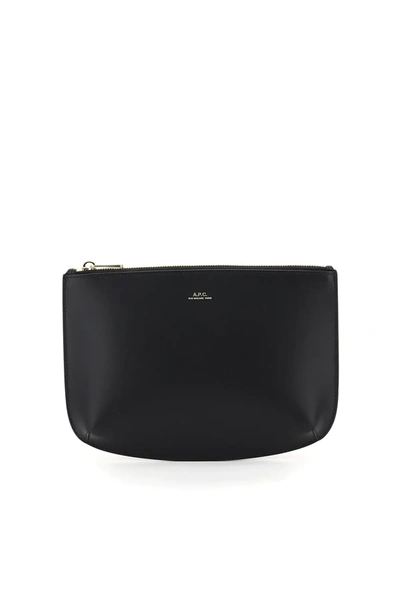 Shop Apc Sarah Leatherclutch In Black