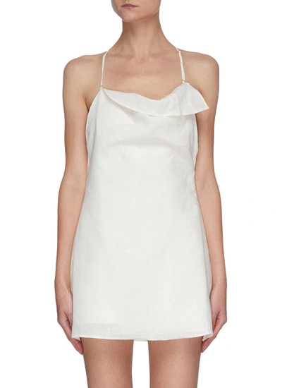 Shop Jacquemus 'la Combinaison Nappe' Low Back Mini Dress In White