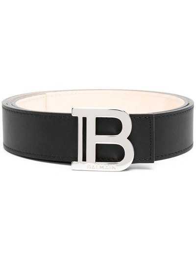 Shop Balmain Men's Black Leather Belt