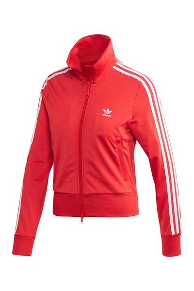 Shop Adidas Originals Firebird Triple Stripe Track Jacket In Lusred