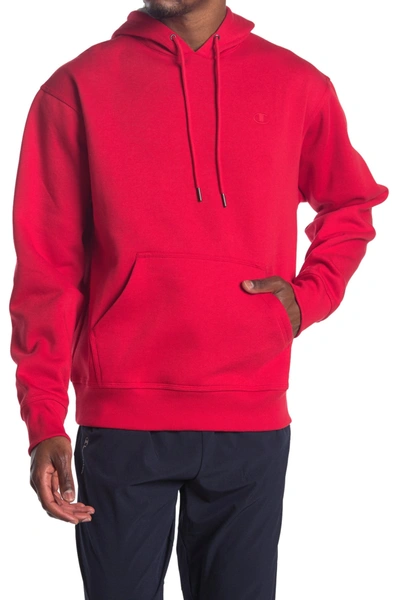 Shop Champion Power Blend Fleece Pullover Hoodie In Team Red S