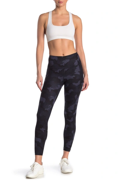 Shop 90 Degree By Reflex Yogalicious Lux Camo High Waisted Side Pocket Leggings In Camo Navy Combo