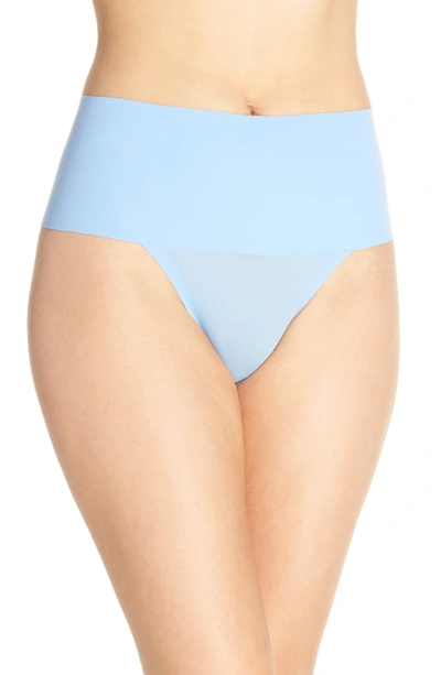 Shop Spanx High Rise Thong In Provincial Blue