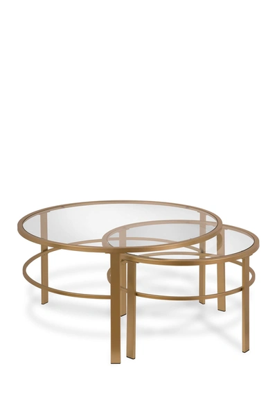 Shop Addison And Lane Gaia Brass Finish Nesting Coffee Table Set