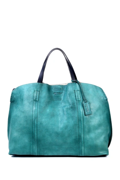 Shop Old Trend Forest Island Leather Tote Bag In Aqua