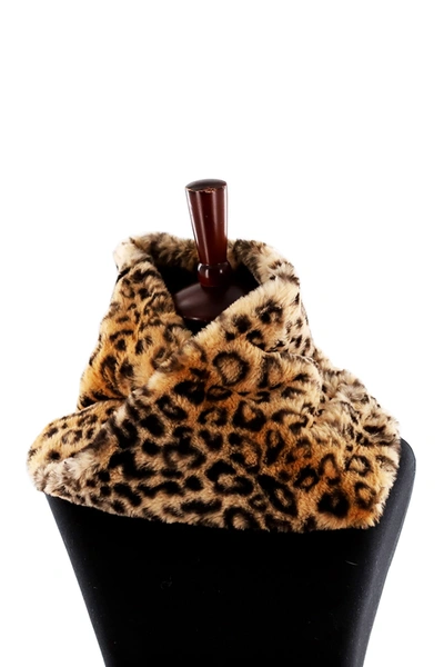 La Fiorentina Faux Fur Infinity Scarf In Leopard