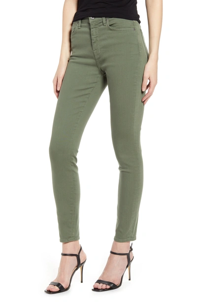 Shop 7 For All Mankind High Waist Ankle Skinny Jeans In Solidolive