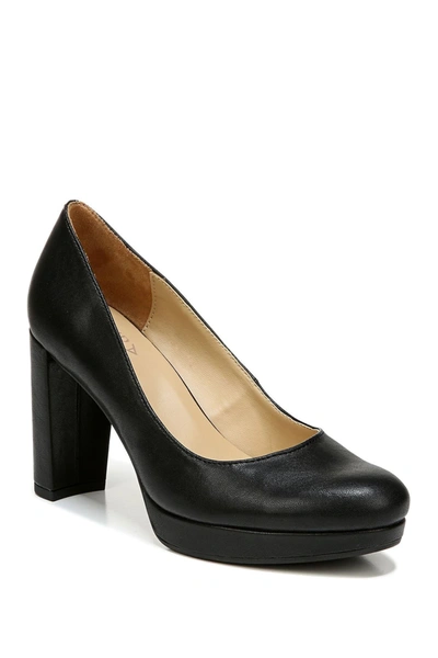 Naturalizer Berlin Block Heel Platform Pump In Black Smooth