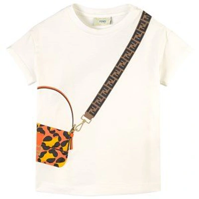 Shop Fendi White Leopard Trompe L´oeil Baguette Bag T-shirt