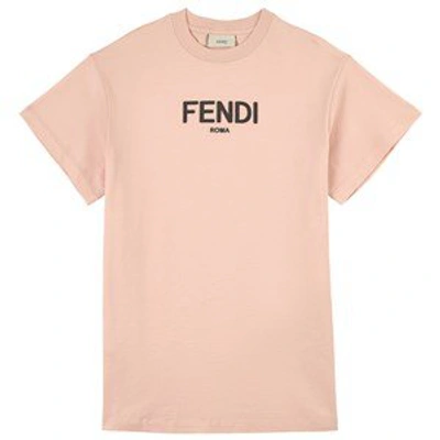 Shop Fendi Pink Branded Maxi Dress