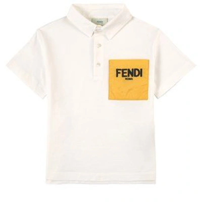 Shop Fendi White Branded Pocket T-shirt