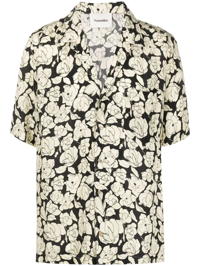 Shop Nanushka Floral-print Shirt In Neutrals