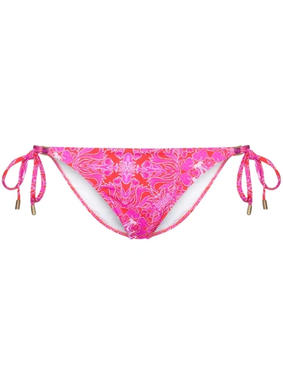 Shop Melissa Odabash Floral Print Bikini Bottoms In Pink