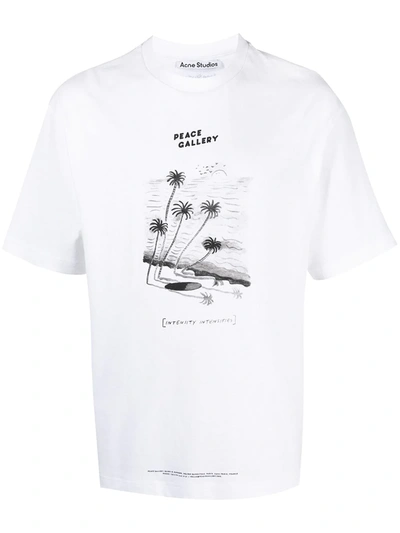 Shop Acne Studios Peace Gallery-print T-shirt In White