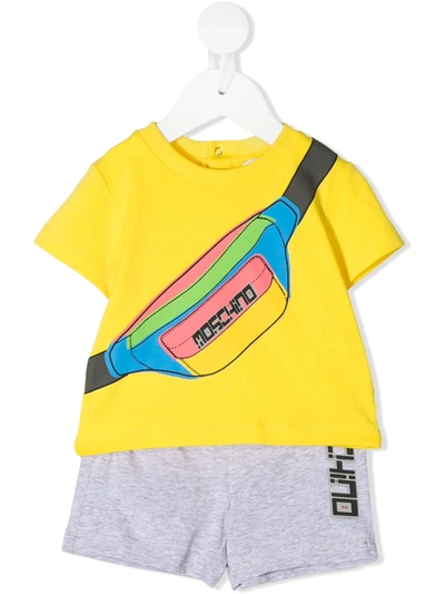 Shop Moschino Two-piece T-shirt Set In 黄色