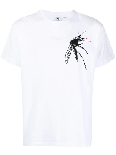 Shop Random Identities Mosquito-print Cotton T-shirt In White