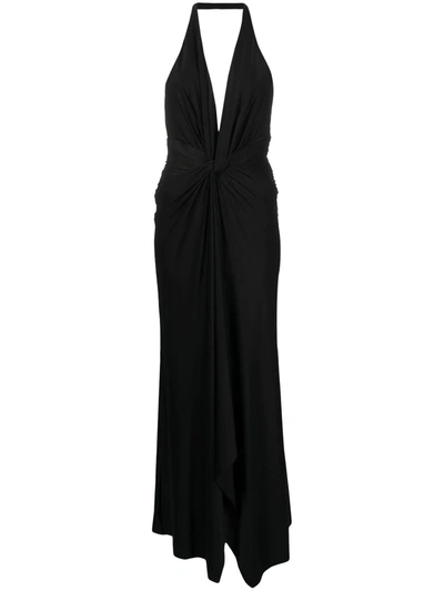 Shop Alexandre Vauthier Backless Plunging Maxi Dress In Black