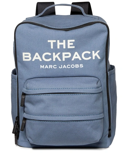 Shop Marc Jacobs The Backpack' Logo-print Backpack In Blue