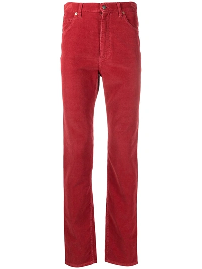 Shop Gucci Corduroy Straight-leg Trousers In Red