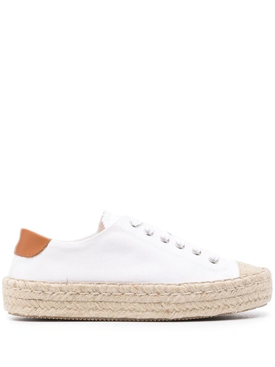 Shop Jw Anderson Cotton Flatform Sneakers In White