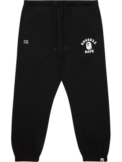 A Bathing Ape X Russell College Track Trousers In Black | ModeSens