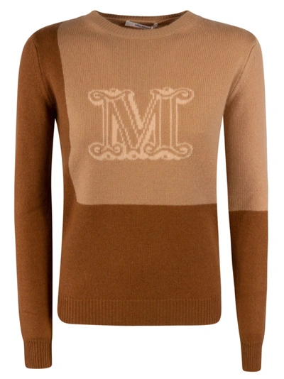 Shop Max Mara M Knit Sweater In Brown/beige