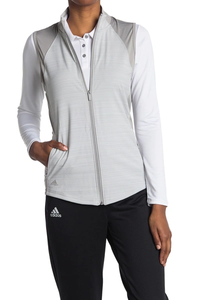 Shop Adidas Golf Full Zip Vest In Mgsogr