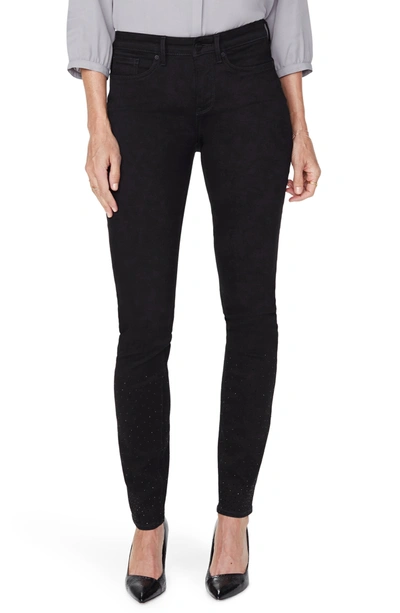 Shop Nydj Alina High Waisted Skinny Jeans In Black Rins