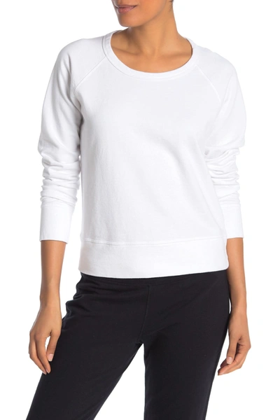 Shop James Perse Crew Neck Knit Sweatshirt In White