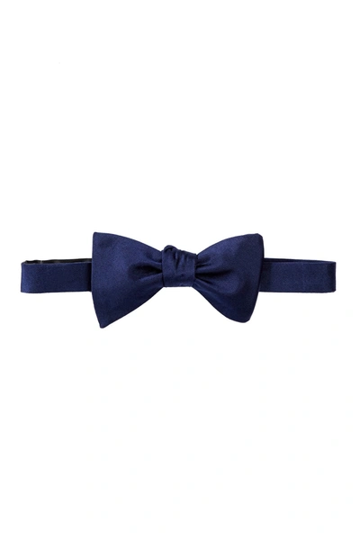 Shop Nordstrom Rack Silk Dover Solid To-be-tied Bow Tie In Navy